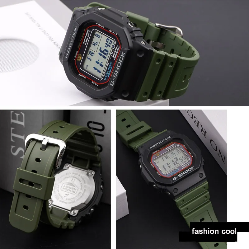 Rubber Watch Strap for DW-5600 GA-2100 DW5000 G5600 GW-M5610/B5600 TPU Diving 16mm Men Accessories Resin Replacement Watchband