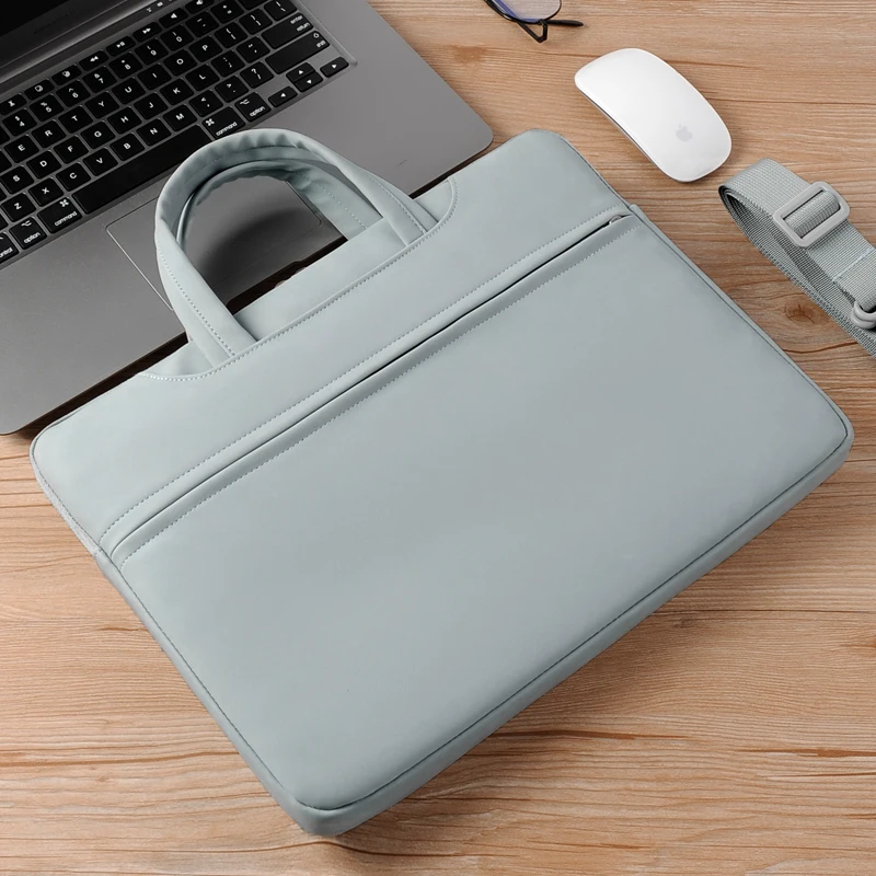 High Quality Leather Briefcase for Women13 14 15 Inch Laptop Bag Men Office Handbag Brand Lenovo Huawei Shoulder Computer Bags