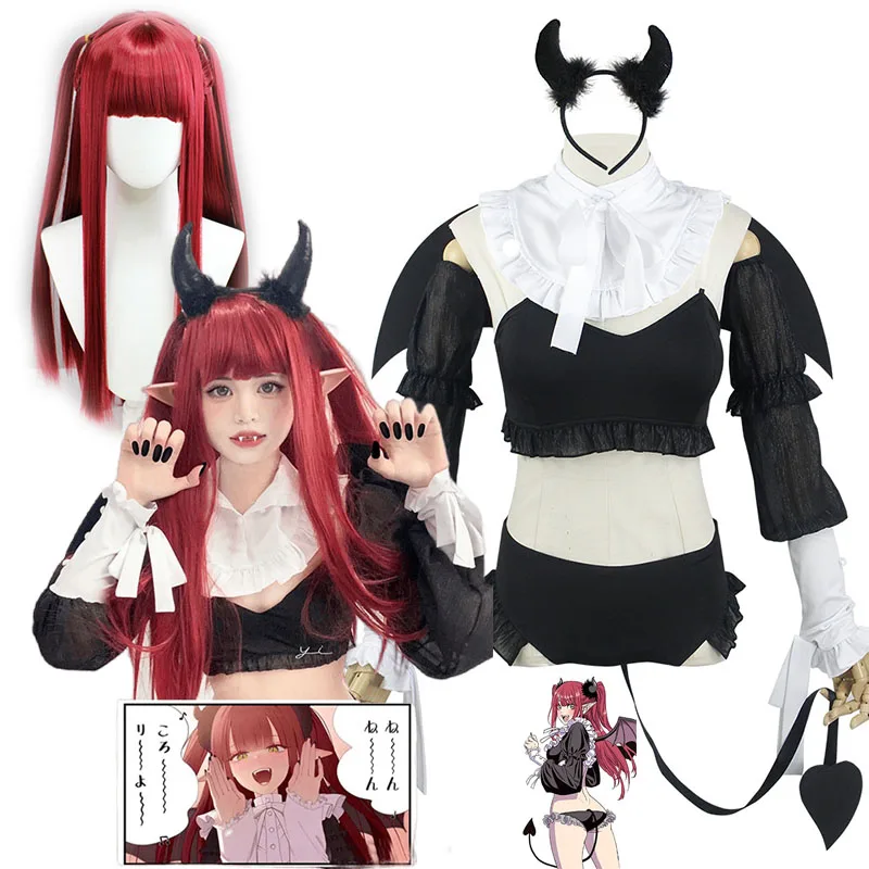 

Rizu Kyun Cosplay Costume Anime My Dress Up Darling Kitagawa Marin Demon Cosplay Sexy Bikini Wig Suit Halloween Clothing