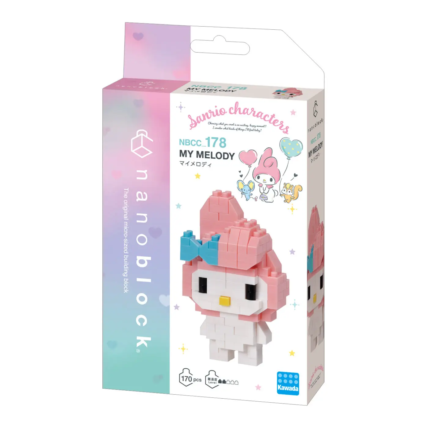 Оригинальный набор Nanoblock Sanrio My Melody: 3D-пазл из микро-блоков, модель для демонстрации, милый коллекционный подарок (art.: 3920da2cef717) - 3920da2cef717
