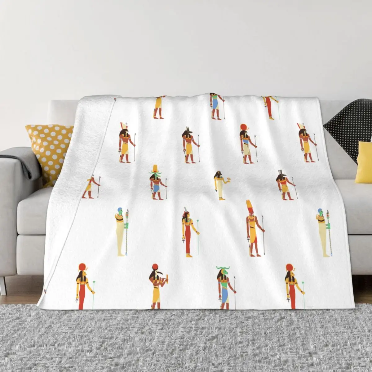 

Ancient Egypts Gods Egyptian History Blankets Velvet Winter Multi-function Soft Throw Blanket for Bed Office Bedding Throws