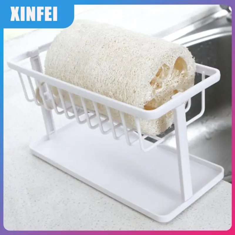 

Keeping Drainage Dry Soap Sponge Toilet Holder Space Saving Bottom Hollow Design Sink Drain Rack Convenience Sponge Drain Rack
