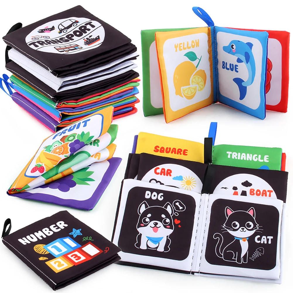 

0-12 Months Baby Cloth Book Intelligence Development Soft Learning Cognize Reading Books Early Educational Toys Readings
