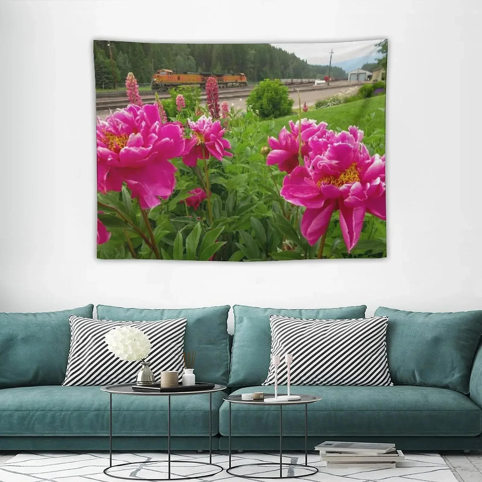 Поезд в Эссессе гобелен MT обои с грибами эстетический для домашнего декора