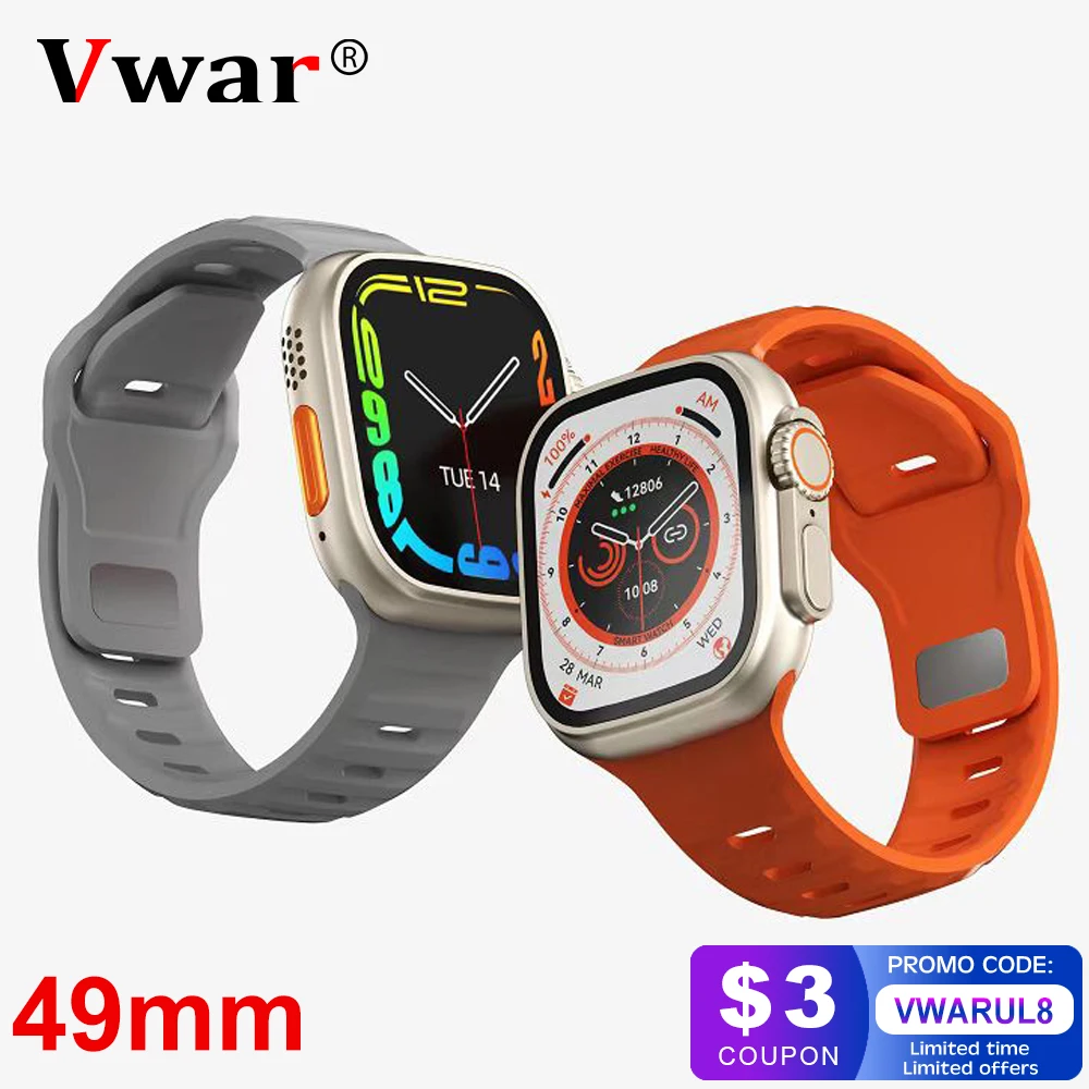 VWAR DT8 ультра Смарт часы серии 8 49 мм 1:1 чехол 2 0 дюймов HD экран термометр спортивные