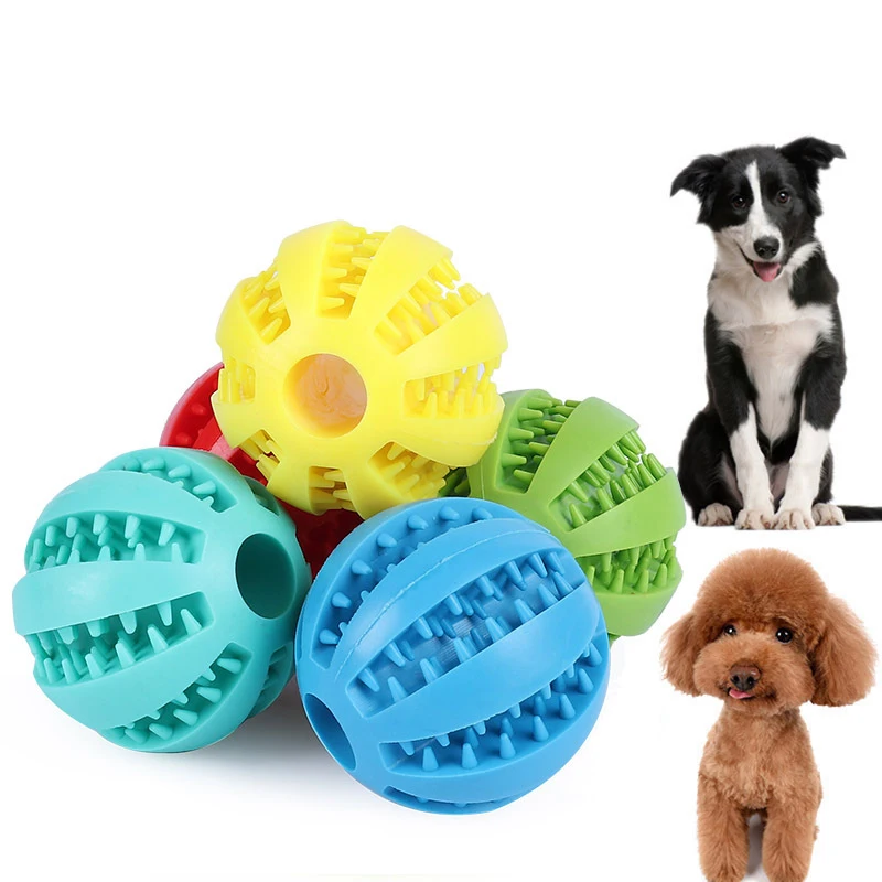 

Dog Toys Stretch Rubber Leaking Ball Funny Interactive Pet Tooth Cleaning Balls Bite Resistant Chew Toys 5cm/6cm/7cm/9cm/11cm