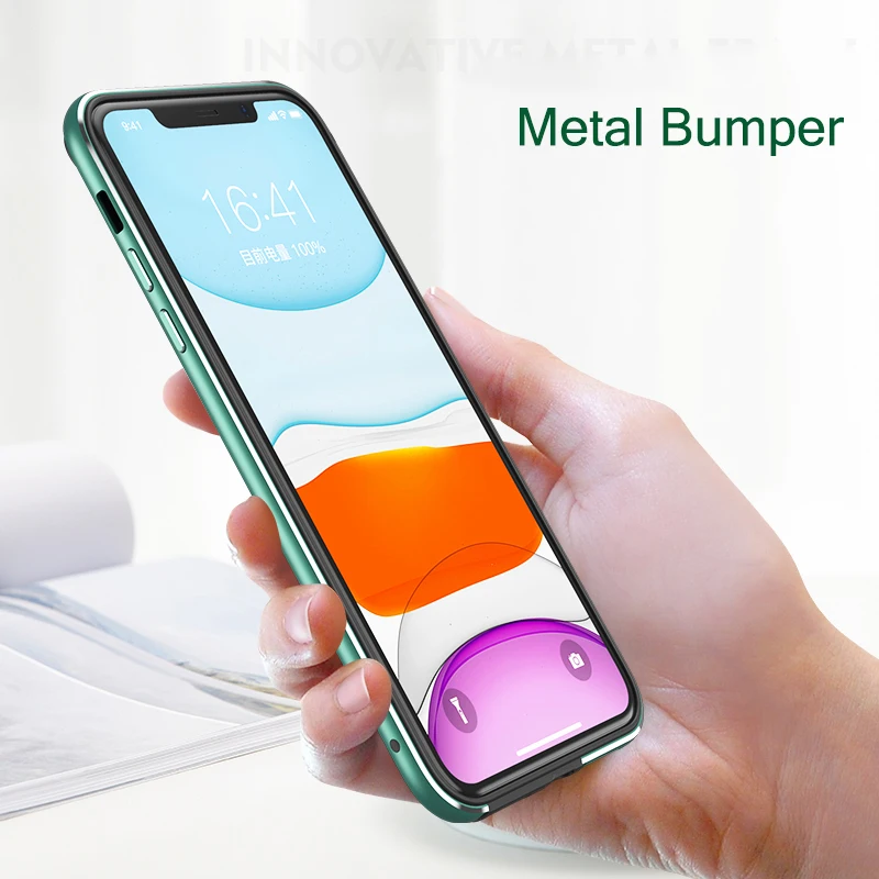 Fashion Bumper Case For iphone 11 Pro XR X XS Max Metal Aluminum Frame For iphone 11 Pro Max Silicon protective Bumper Case