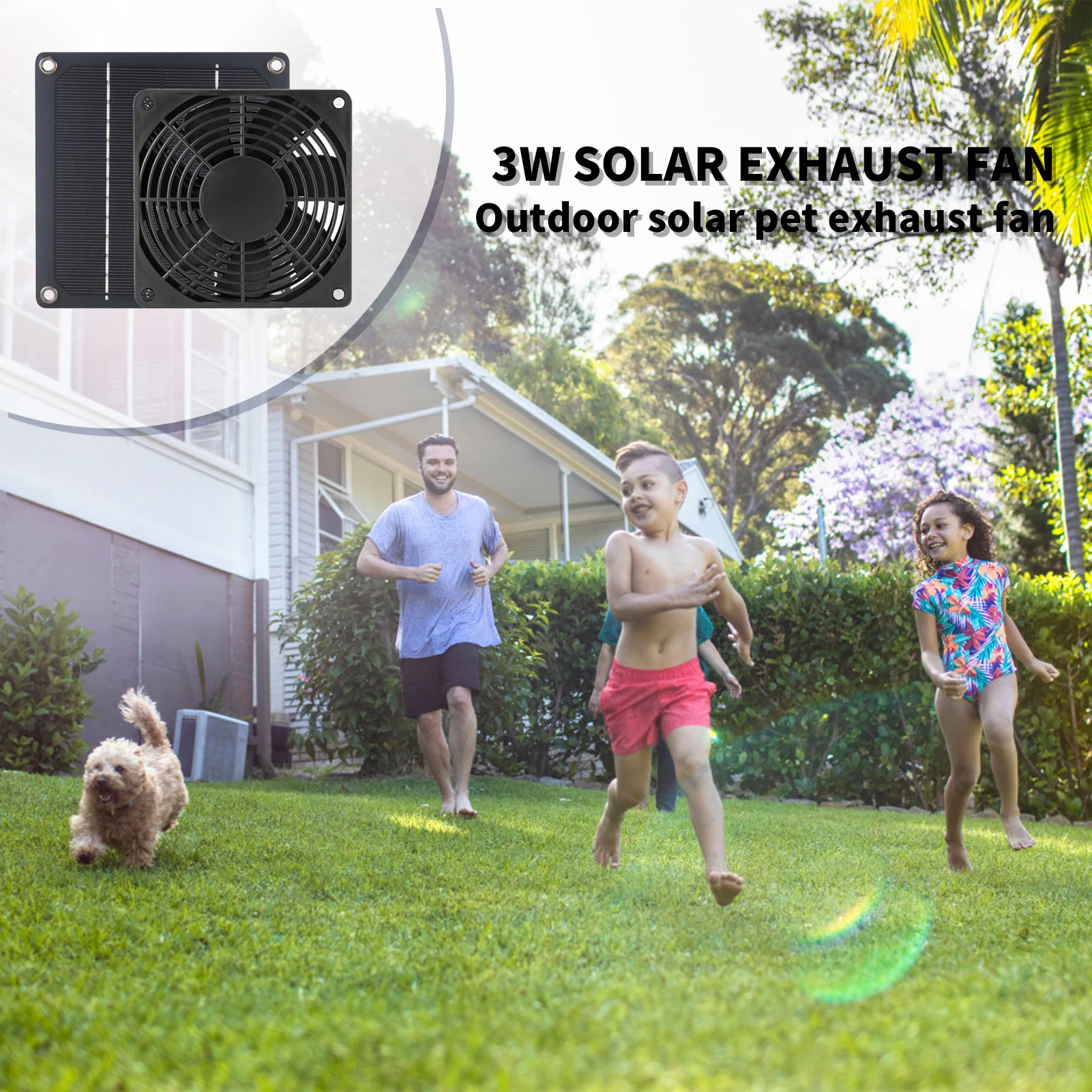

Solar Ventilation Fan with 3W Monocrystalline Silicon Solar Panels for Promoting Healthy Air Circulation