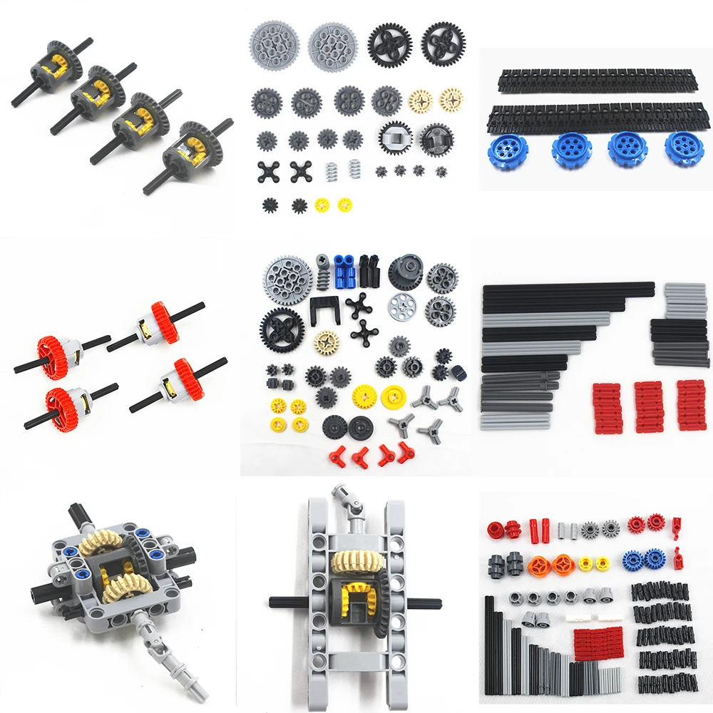 

MOC Technical Parts Bulk Pin Liftarm Bricks Studless Beam Axle Plug Connector Panel Gear Building Block Set Compatible with Lego