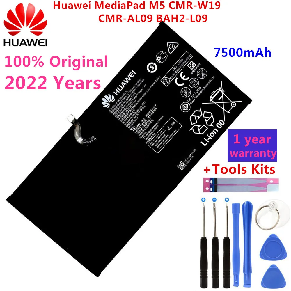 Original Replacement 7500mAh Battery HB299418ECW For Huawei MediaPad M5 CMR-W19 CMR-AL09 BAH2-L09 Genuine Phone Battery+Kits