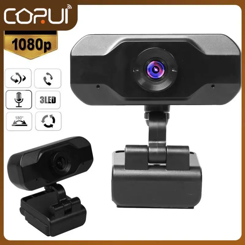 

Микрофон Usb2.0, Компьютерная камера с поворотом на 360 градусов, веб-камера для ПК, ноутбука, веб-камера с автофокусом, отличное качество, веб-ка...