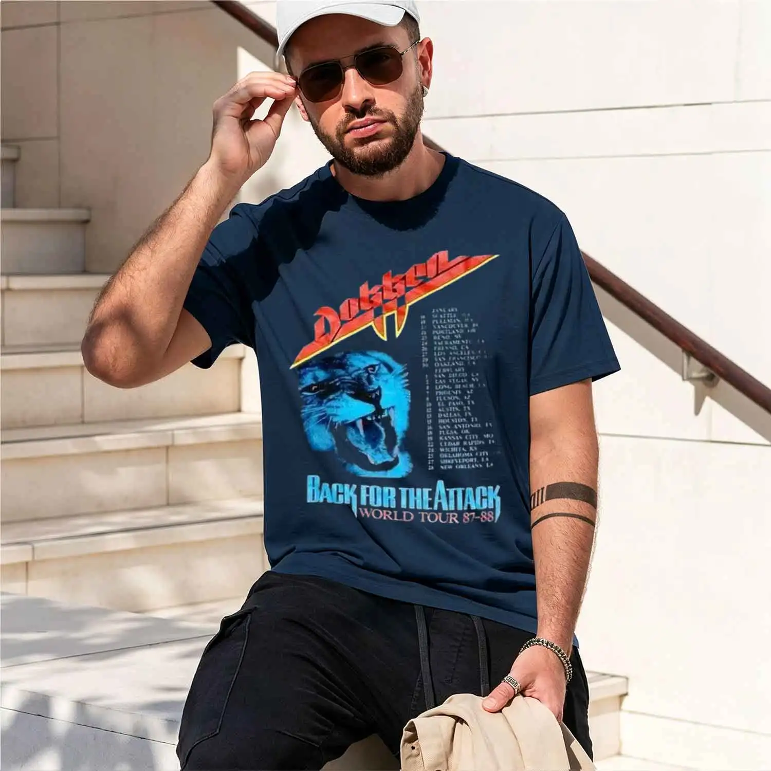 Фото Винтажная футболка kken Ba For The Atta Tour 1987 года, новая модель 2026 года, мужская футболка с коротким рукавом и круглым вырезом, классическая повседневная футболка, несколько цветов №5
