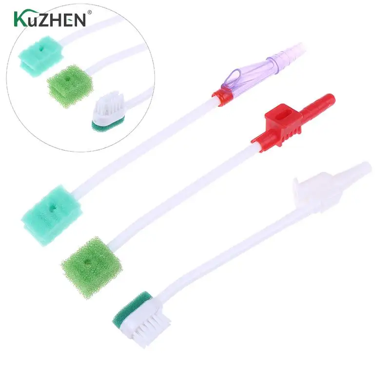 

Disposable Medical Sponge Toothbrush ICU Suction Swab Oral Care Single Use Suction Toothbrush System Oral Hygiene Green Head