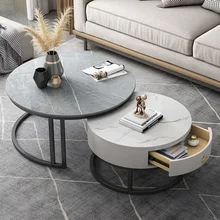 모던 라운드 커피 테이블 다이닝 리셉션 미니멀리스트 서랍, 낮은 테이블 바닥, 거실, Muebles 살롱, 스마트 가구