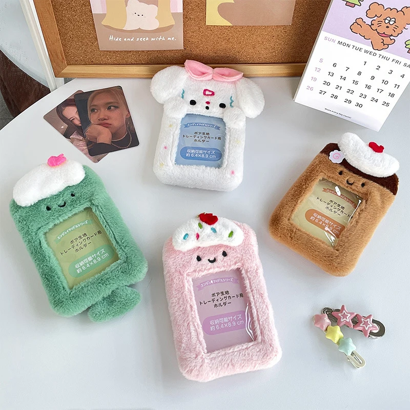 Симпатичный милый мультяшный плюшевый держатель для фото и карт подвеска сумка