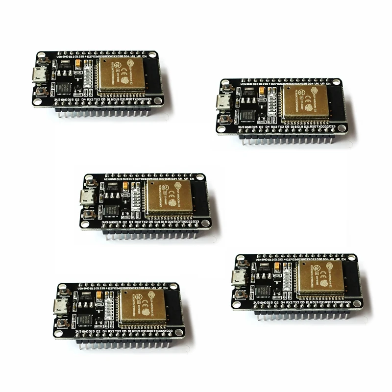 

5Pack ESP32 ESP-32 Development Board Wireless Wifi Bluetooth Dual Core CP2102 Filters Module 2.4Ghz RF ESP32 For Arduino