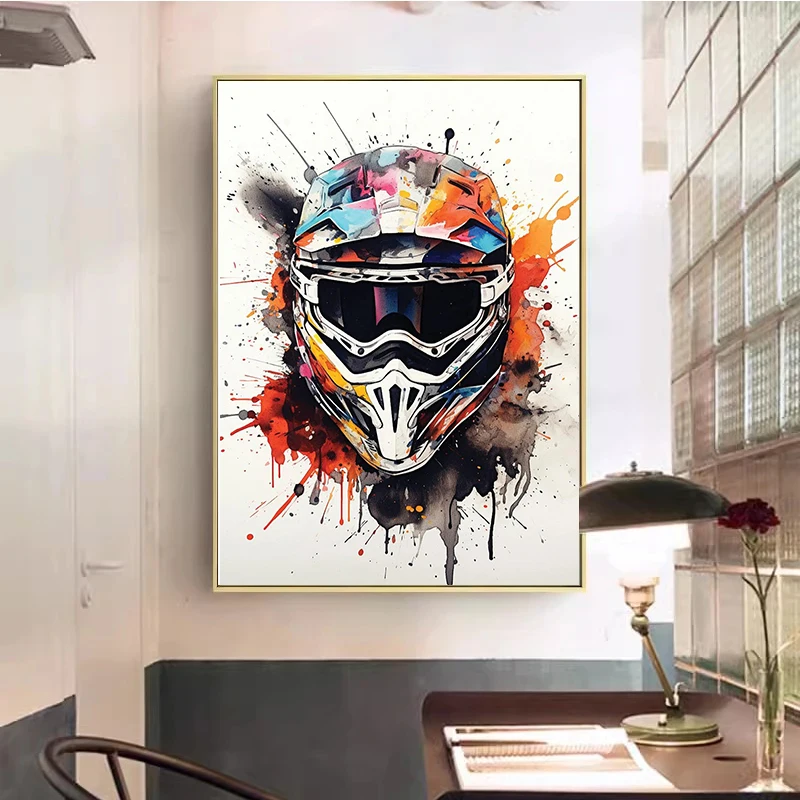 Акварельные постеры на холсте для мотоциклистов