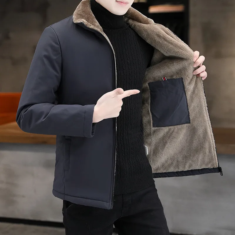 Cotton Coat Men Cashmere Thickened Lamb Male Down Coat Warm Cotton Jacket Outwear Outdoor Winter Jacket Men Blouson Homme Hiver