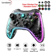 transparent adjustable rgb glare lights bluetooth gamepad controller for nintendo switch pc android ios wireless elite handle