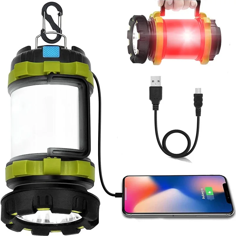 Portable Lantern LED Camping Lantern Rechargeable Flashlight Capacity Power Bank Camping Waterproof Led Portable Camping Lamp