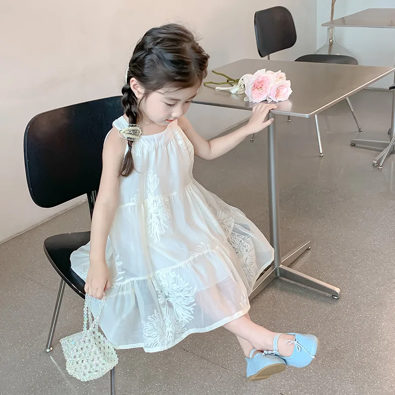 Белая юбка для маленьких девочек одежда детей новинка 2024 весенне-летнее платье