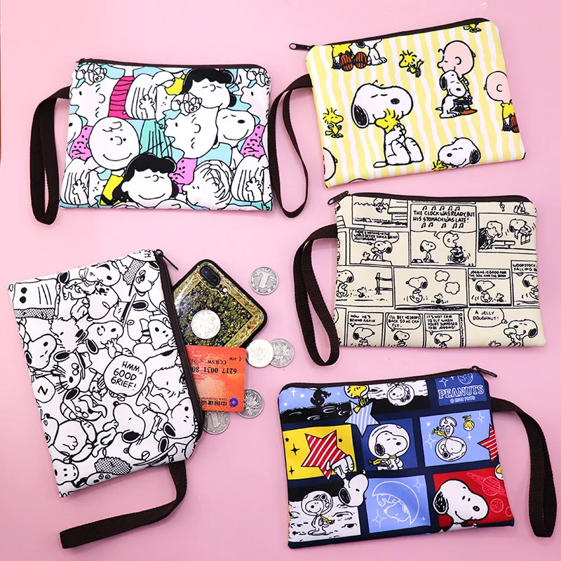 

Snoopy Coin Purse Card Student Mobile Phone Wallet Large-capacity Portable Mini Cosmetic Bag Hand-held Envelope Bag Ladies Bag