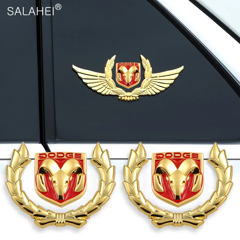 

1PC 3D Metal Alloy Wheat Ears Wing Car Body Stickers Badge Logo For Dodge caliber ram 1500 caravan charger grand caravan journey