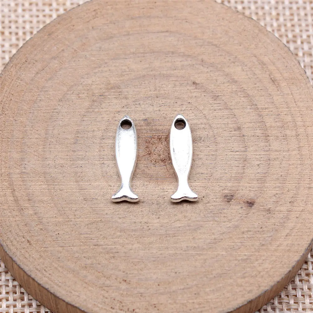 Подвеска в виде рыбы размером 16x5 мм для изготовления ювелирных изделий цвет