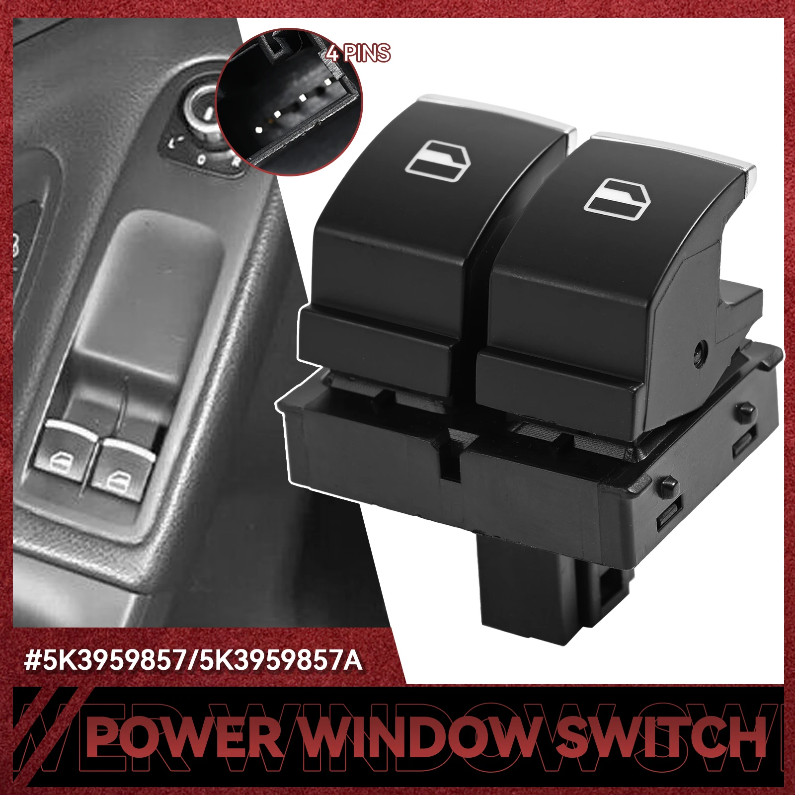 Кнопка переключателя управления окном для VW Eos Golf MK5 MK6 GTI 2 Door Scirocco Tiguan Polo 5K3 959 857 A B C