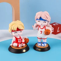 cartoon basketball figure sports style shaking his head home desktop ornaments cute resin crafts creative gifts car ornaments