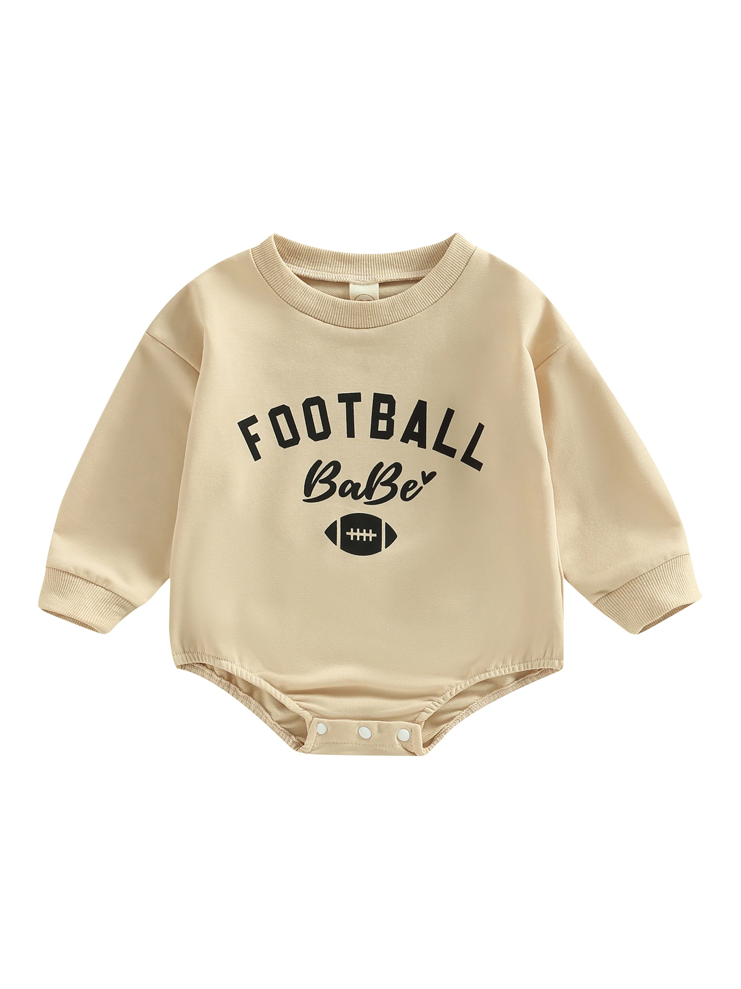 

Newborn Infant Baby Boys Girls Outfit Sweatshirt Romper Football Long Sleeve Crewneck Sweater Bodysuit Fall Winter Clothes