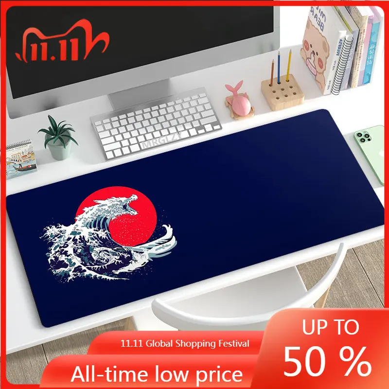 

Japanese Style Mouse Pad Non-slip Carpet XXL Ukiyo-e Large Gaming Accessories Playmats Giant Waves Mouse Mat Keyboard Desk Mats