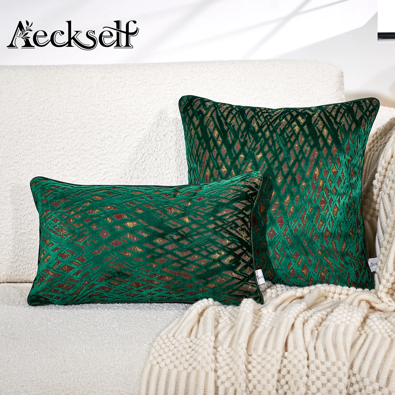 Роскошная бархатная наволочка Aeckself в полоску домашний декор декоративная