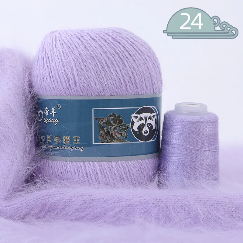 Грубая ручная вязка шарик из длинной шерсти норки в норковой пряжа сделай сам