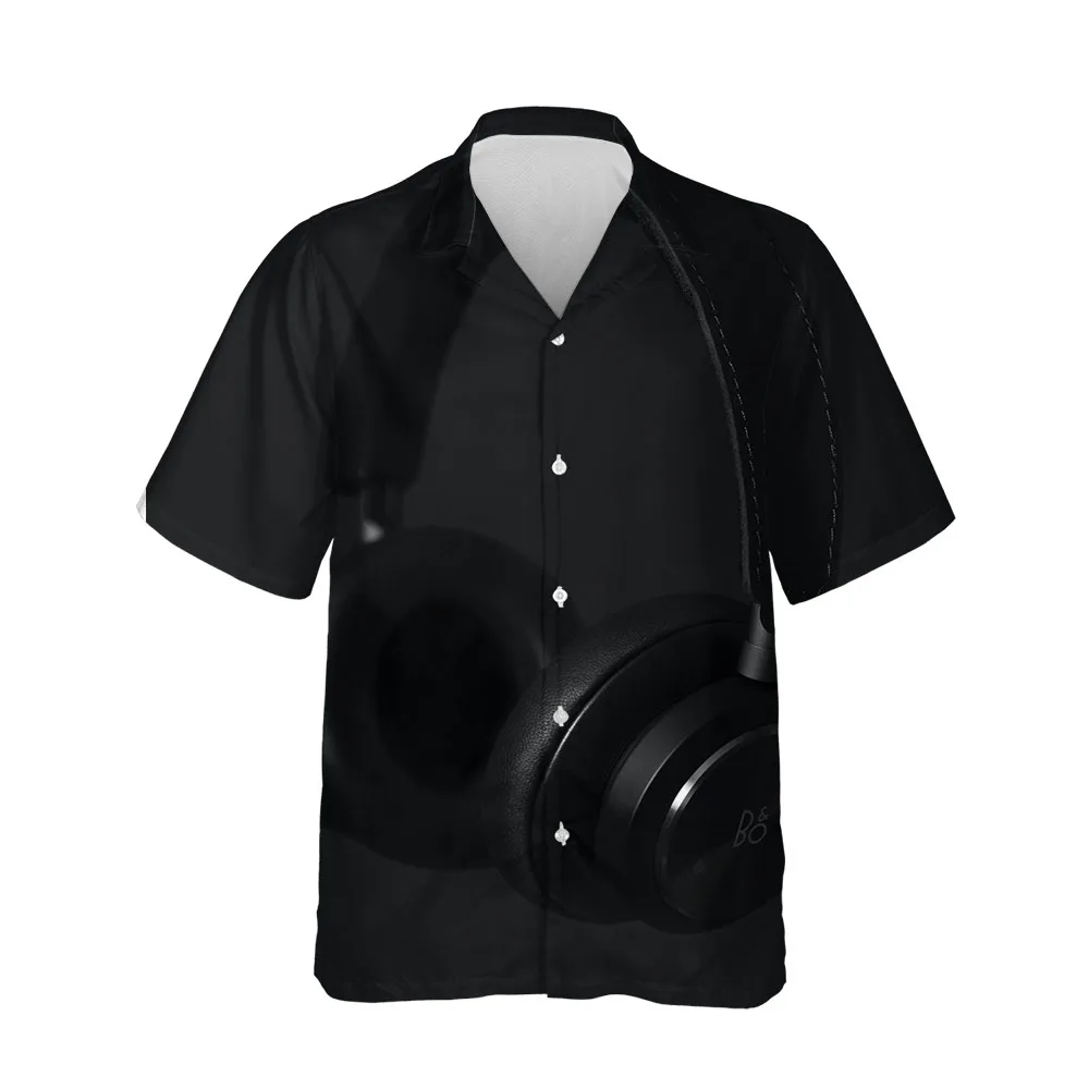 Jumeast 3D Summer Hawaiian Men's Short Sleeve Black Shirt Clothing Fashion Loose Breathable Blouse Single Breasted Man Clothes