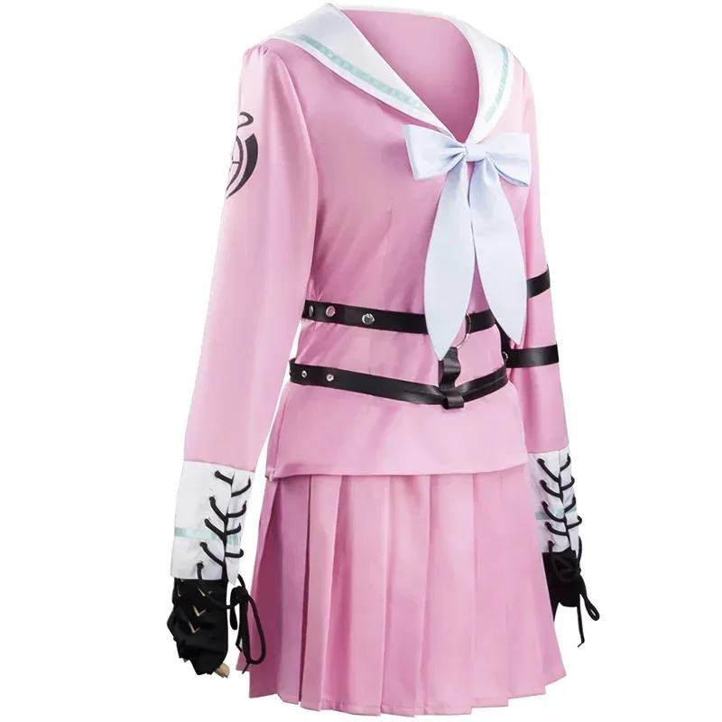 Фото Danganronpa V3 Miu Irama, платье для косплея для девочек, костюм моряка, полный комплект, комплекты париков, бесплатный пояс, воротник, носки, очки NM28 №4