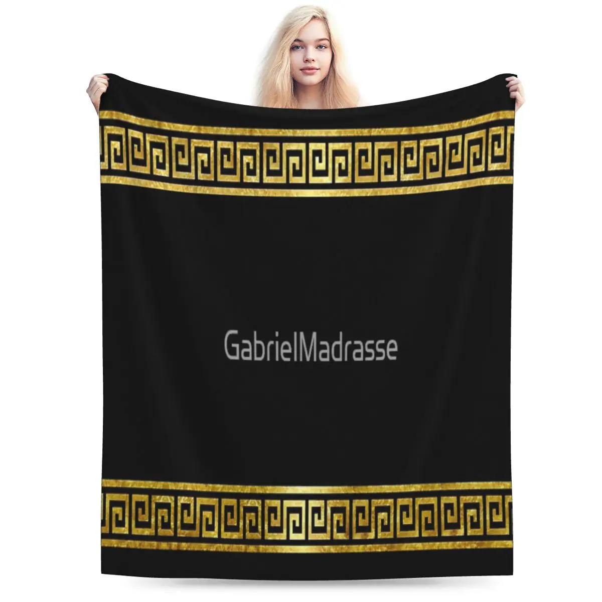 Ультрамягкое Флисовое одеяло 1695 с геометрическим рисунком в греческом стиле