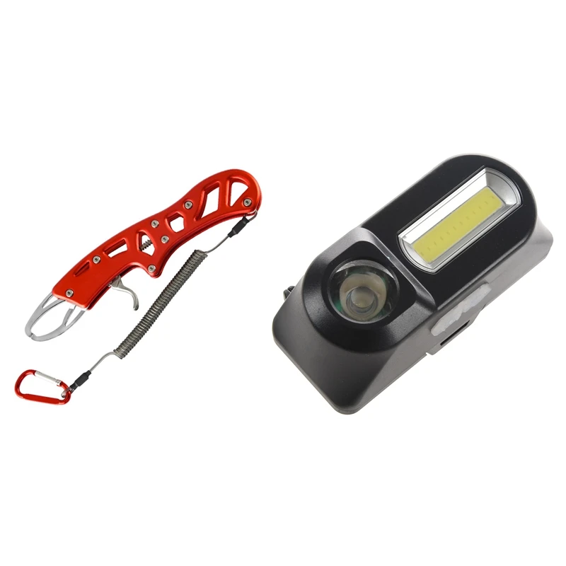 

Mini Waterproof Xpe Cob Led 6-Mode Headlight Head Light & Aluminium Alloy Fish Lip Grip Fish Control