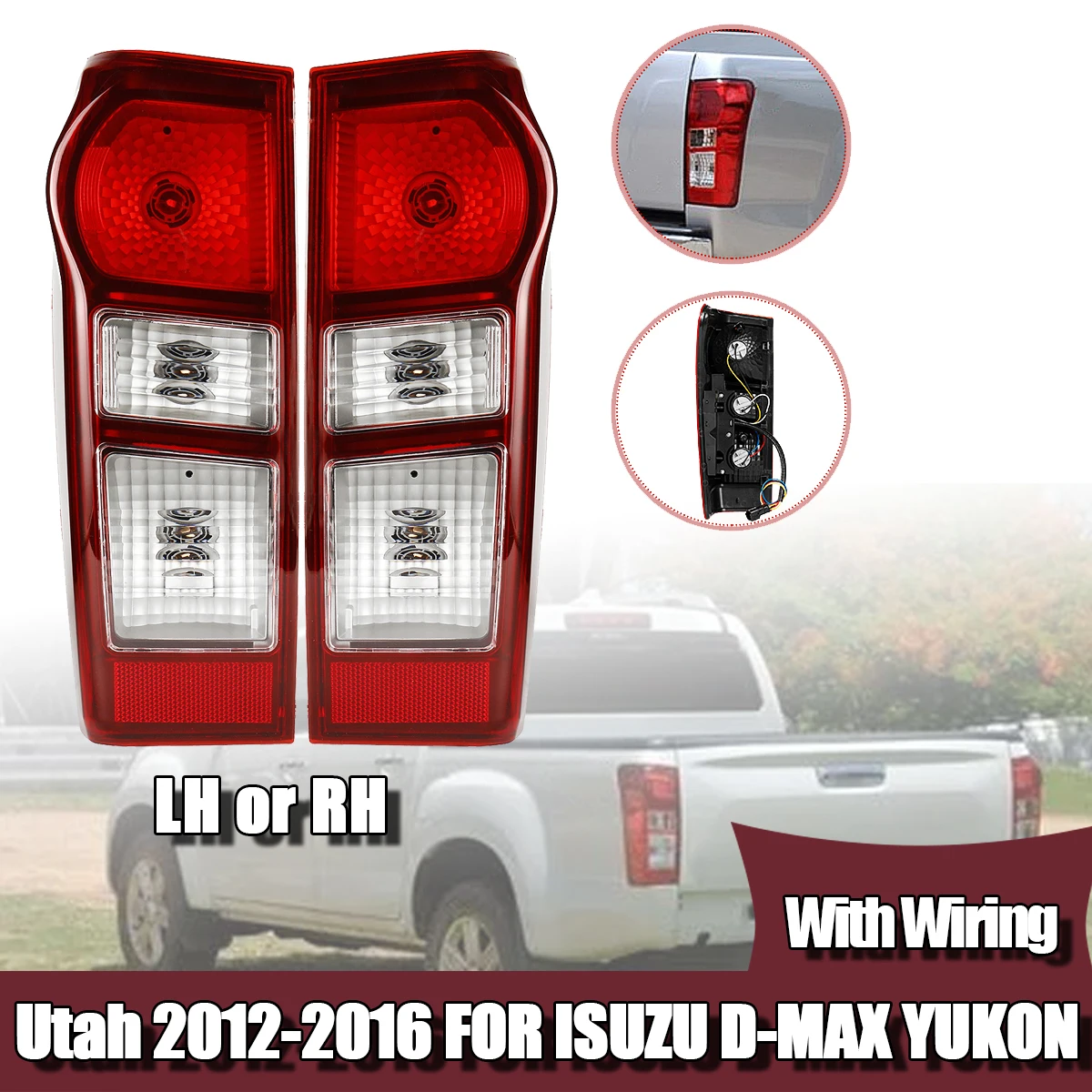 

Car Tail Brake Light Rear Lamp Assembly Fit Stop Brake Rear Tail Light For Isuzu D-Max Ute 2012 2013 2014 2015 2016 With Wire