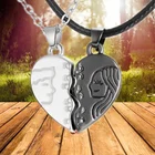 2 шт.компл. колье с подвеской в виде сердца с ангелом