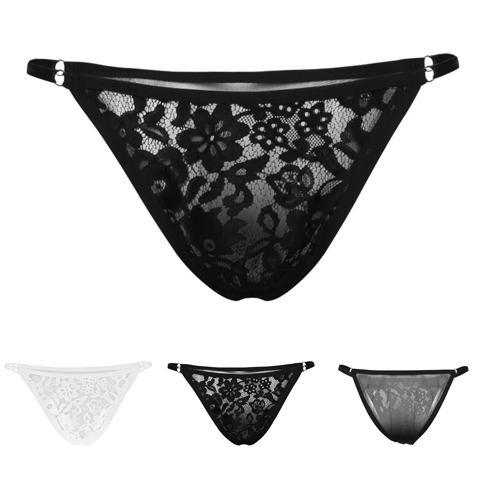 

Men Panties Adjustable Thongs Lace Brief Sissy Crossdress Sexy Underwear Comfortable Shorts Sensual Lingerie