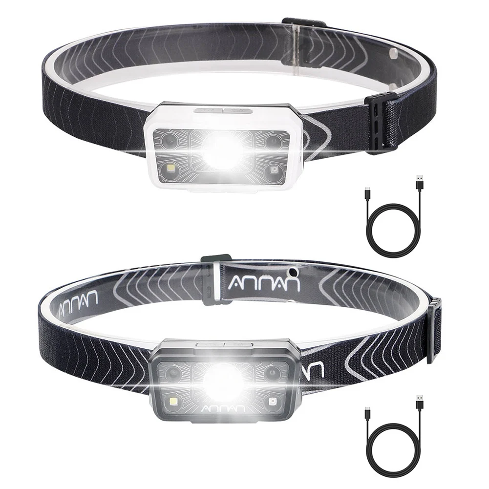 

USB Rechargeable LED Headlamp Sensor Headlight Camping Flashlight Head Light Torch Lamp XPG High Brightness Work Light