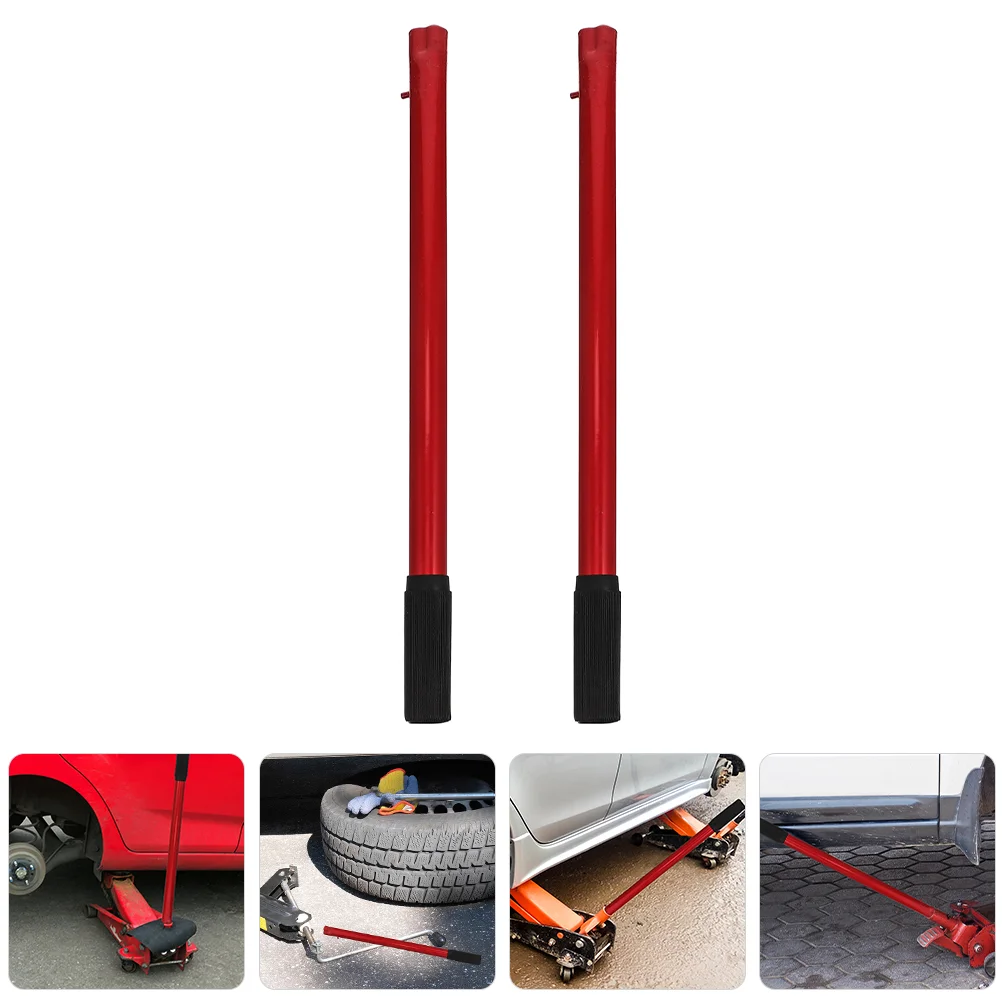 

2 Pcs Jack Handle Horizontal Pole Car Jacks Replacement Trailer Grip Rubber Ton Hydraulic
