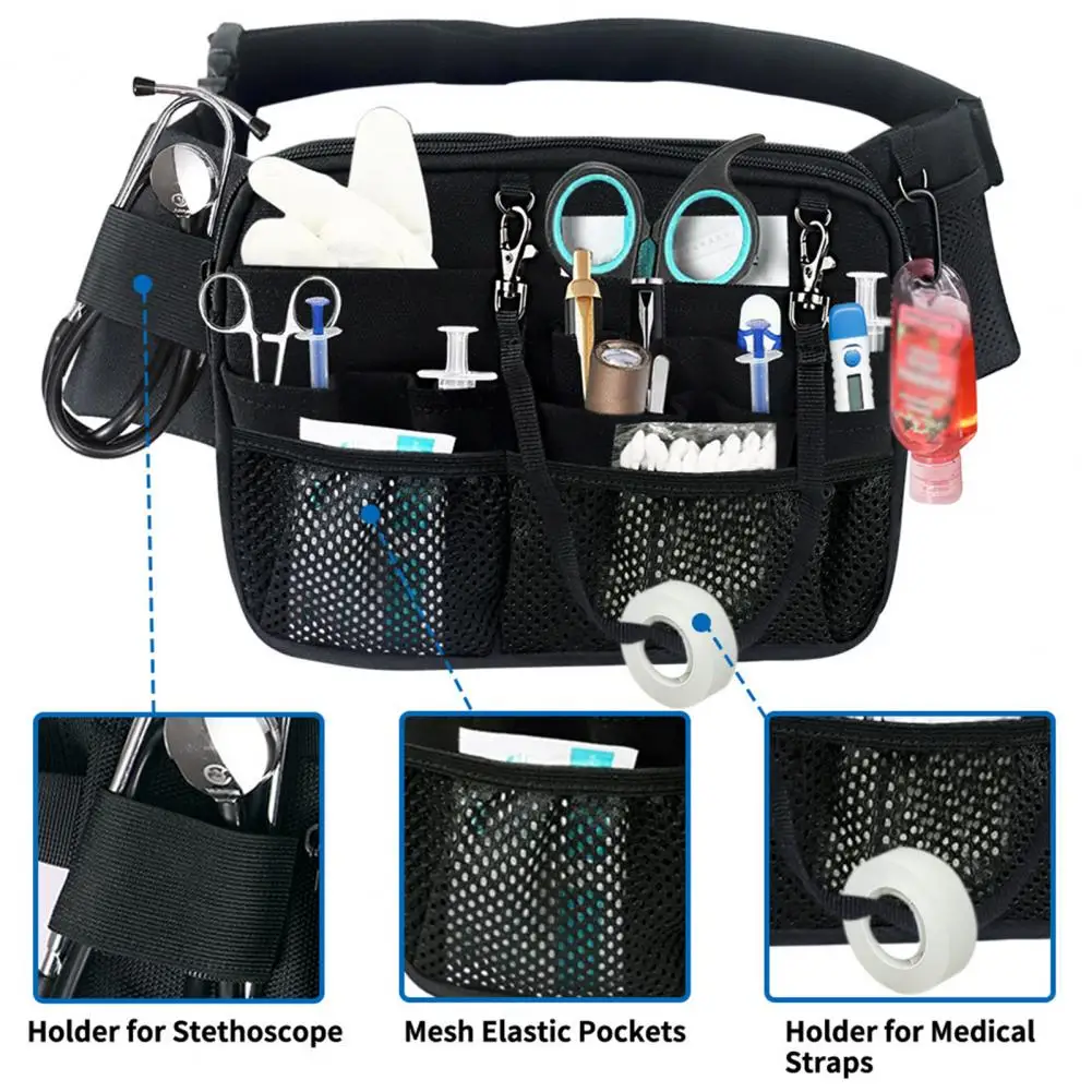 

Waistband Nurse Bag Organizer Multi Pocket Nurse Fanny Pack Adjustable Strap Portable Waist Organizer for Hospital Professionals