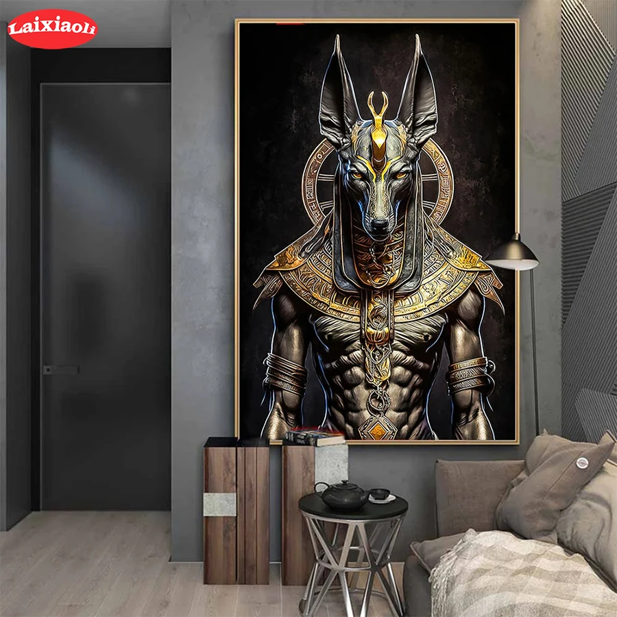 

5D DIY Diamond Embroidery Anubis Picture Diamond Painting Cross Stitch Ancient Egyptian mythology Mosaic New Arrival Wall Art