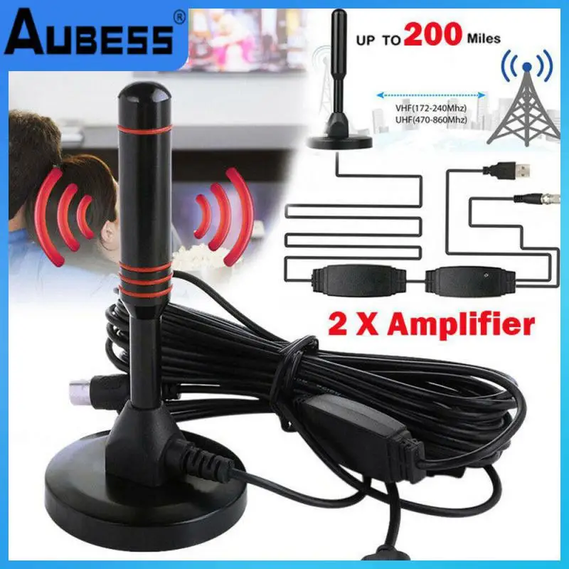 

Black Quick Response Digital Antenna Mini Antenna Ultra Hdtv Outdoor Aerial Set For Dvb-t Tv Hdtv 200 Miles Hd Digital 50w