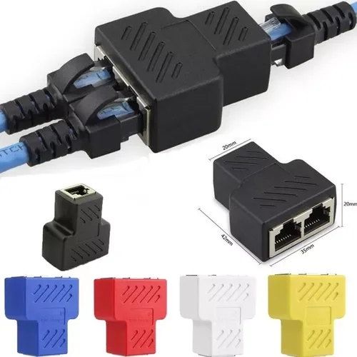 

Cable Adapter Connector LAN Ethernet 1 To 2 Ways network cable connector splitter Extender Plug RJ45 Splitter