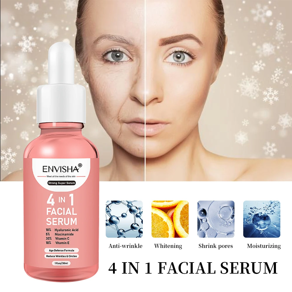 

ENVISHA Face Serum Skin Care Anti-Aging Wrinkle Whitening Moisturizing Exfoliating Shrink Pores Fade Hyaluronic Acid Niacinamide