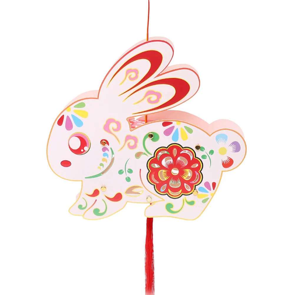 

Lantern Chinese Year New Rabbit Paper Festival Lanterns Decor Bunny Diy Spring Decoration Handheld Decorative Hanging Easter