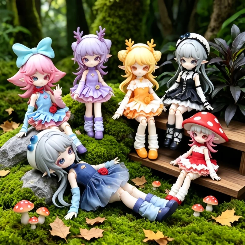 Фото Горячая новинка: Оригинальная коллекционная фигурка-сюрприз Mogo Bloom Mushroom Blind Box 1/12 BJD, шарнирная кукла-фигурка, украшение, подарок на день рождения №3